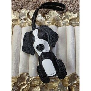 Dog Charm Accessory Black White Patchwork Accent Solid Pattern Women 1 Piece